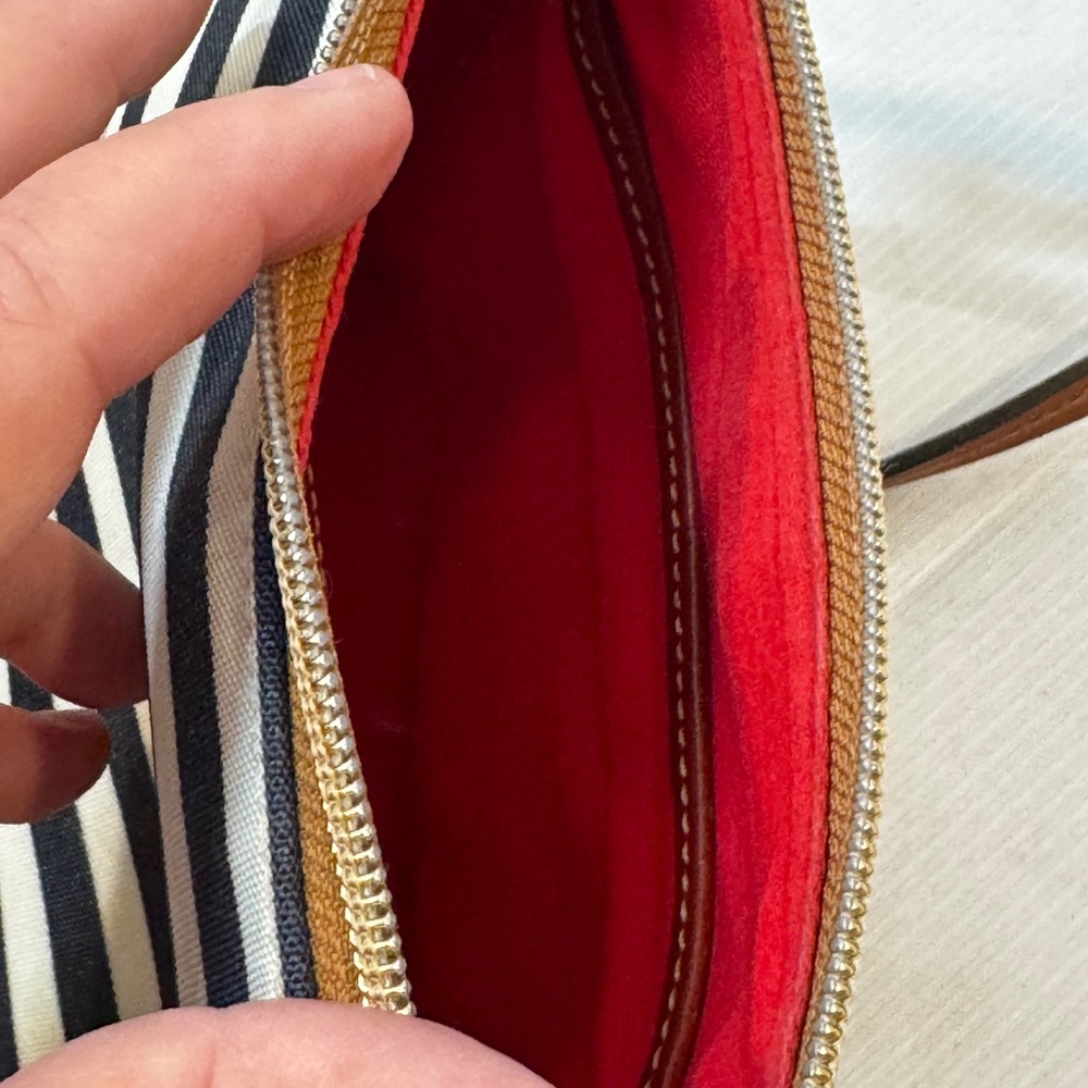 Dooney & Bourke Navy and Cream Striped Crossbody Bag - Picture 12 of 15